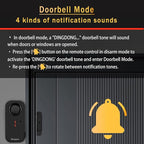 Personal Security Waterproof Door/Window Alarm - IP66 Waterproof with Remote Control, 113dB, Alarm/Doorbell Mode, Upgraded door gap spacing - Indoor/Outdoor Anti-Theft (1 Main Unit & 1 Remote Control)