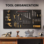 Pegboard, Metal Peg Board, Pegboards Wall Organizer with 76 Pcs Hooks, Sturdy Peg Board for Garage Tool Organization, Home & Office Wall Decoration (Black, 4 Pack)