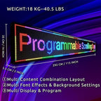 XSGD P10 Scrolling LED Sign WiFi Programmable LED Display, Outdoor IP65 Waterproof Digital Message Display Board, Customizable Neon Sign Open Signs for Business Advertising Store Restaurants 115"X14"