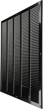 Repa Market Air Vent Cover 20x20 Inch (Outer Dimensions) Black Galvanized Steel Louvered Grill Cover with Mesh Screen/Wall or Ceiling Vent/HVAC Register for Indoor and Outdoor Ventilation
