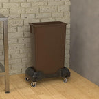 23 Gallon Brown Slim Jim Trash Can with Dolly