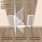 41'' Extra Tall Baby Gate for Large Dogs Pets Indoor No Jumping Over, 46-54.7'' Wide Heavy Duty Puppy Gate for Doorways, Pressure Mounted Metal Gate for Child Toddler No Tools Needed(White)