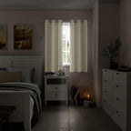 Cream Blackout Curtains for Bedroom 63 Inch Length 2 Panels Set, 100% Light Blocking Thermal Insulated Soundproof Grommet Curtains with Thick Black Liner for Narrow Window, Each 38 Inch Wide