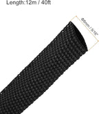 MECCANIXITY Braided Cable Sleeves Heat Shrinkable Fabric Sleeving, 5/16" 40ft Black 2:1 Ratio Heat Shrinkable Cord Protector for Harness Cable, Network Cable Protection, Cable Management