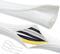 Cable Management Split Wire Loom Sleeve - Cord Hider & Protector for Desk, Pet Chew Proof, Wire Cover Organizer, Flexible Tube for Wires and Cables (3/4 Inch 10FT, White)
