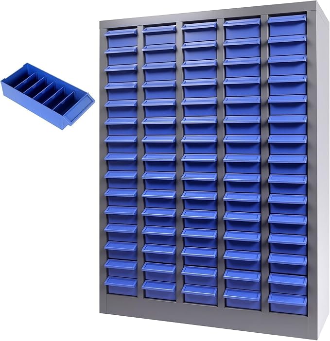 75 Drawers Alloy Steel Nut and Bolt Organizer, Parts Cabinet with Adjustable Shelves and Label Stickers, Bolt Organizer for Nuts Bolts Parts Screws Small Items