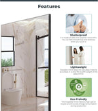 Glassless Large Mirror Shatterproof Unbreakable Wall Mirror for Gym, Dance Studio, Home Workout Room – 0.04mm Nano Film – Chrome 26" x 60"