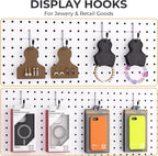 INCLY 1/4 Inch Pegboard Hooks, 100PCS Heavy Duty Metal Pegboard J Hooks Accessories with Peg Locks & Rubber Tipped, Peg Board Tool Hangers Fit 1/4" Pegboard for Wall Hanging Tools or Display Jewelry