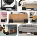Bed Risers 6 Inch Heavy Duty,Oversized Couch Risers, Extra Wide Furniture Risers for Sofa Table Desk Headboard Chair Lifting,Rectangle Risering Blocks Support 6000 lbs(8 Pack Black)