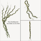118inch Large Bendable Artificial Wall Hanging Grape Vines Craft Cherry Blossom Greenery Plants Thick Tree Trunk Creeper Wire Branches Twigs Garland For Reptile Climbing Halloween Garden Decoration
