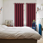 BGment Blackout Curtains for Bedroom - Grommet Thermal Insulated Room Darkening Curtains for Living Room, Set of 2 Panels (70 x 63 Inch, Burgundy)