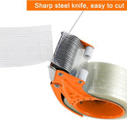 BOMEI PACK Metal Packing Tape Dispenser, 2inch Heavy Duty Handheld Heavy Tape Dispenser, 2Pcs, Orange