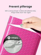 GSSSUSA Bubble Mailers 4x8 Inch 100 Pack Padded Envelopes Usable Size 4x7 Inch Shipping Envelopes Self Seal Small Packaging Shipping Bags for Mailing Jewelry, Small Business, Pink