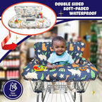 Shopping Cart Cover for Baby Grocery Cart Cover for Baby boy and Baby Girl, High Chair Cover for Baby and Toddler, Baby Registry Gift - Waterproof - Extra Large - Double Sided (Beige)