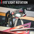 Coast CL10R 1000 Lumen Rechargeable Dual Power Rotating LED Magnetic Clamp Light, Black/Red