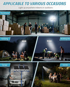 PAULINN 21000 Lumen Work Lights with Stand, 3 Adjustable Head LED Work Light with Foldable Stand and 16FT Cord, IP66 Waterproof Led Construction Light