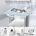 Medical Trolley Mobile Ultrasound Cart 135 LBS Load Professional Portable Storage Cart with 4 Silent Wheels Tray for Hospital Dental Clinic Beauty Salon Office Bedroom