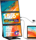 Quad Laptop Screen Extender, 15.6" FHD 1080P Triple Monitor, Combine into One 30" Screen (Landscape/Portrait), Just 1 Cable for 3 Screens, Driver Required, Compatible with Wins & Mac(M1/M2/ M3/M4/M5)