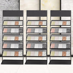 5-tier Floor Tile Display Stand, Retail Display Rack for Tile, Building Material Swatch Sample Storage Holder for Exhibition Hall Trade Show Vendor Events(Black, Height-59in)