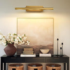 Brass Picture Light for Wall: 30" Hardwired Swing Arm Vintage Brushed Long Art Lighting over Pictures Frame - Decorative Gallery Portrait Painting Display Accent Light for Museum Artwork Bulb Included