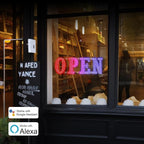 48"x16" Large LED Open Signs for Business with Smart APP & Remote Control, Adjust Brightness/Color/Timer Function, Ultra Bright Open Sign for Window Storefront Bar Restaurant (Multicolor)