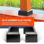 8"x8" (Actual: 7.5"x7.5") Deck Post Base Cover Split, Aluminum Post Base Trim Skirt Decorative Black 2Pack