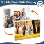 5x7 Acrylic Picture Frames 1 Pack, 10+10MM Premium Acrylic Photo Frame Magnetic Picture Frames Clear Double Holder-Sided, Free Standing Desktop Display, Best Gift for Family, Baby, Friend
