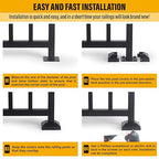 1.5"x1.5"（Actual: 1.5"x1.5"） Deck Post Base Cover Decorative Post Base Trim Skirt Black Aluminum 2Pack