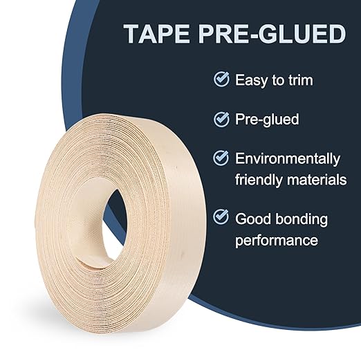 PATIKIL Maple Edge Banding, 1 1/2 Inch x 49.2 ft Wood Veneer Tape Pre-glued Flexible Plywood Edge Banding with Hot Melt Adhesive for Furniture Restoration