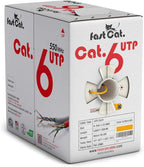fast Cat. Cat6 Ethernet Cable 1000ft - 23 AWG, CMR, Insulated Solid Bare Copper Wire Internet Cable with Noise Reducing Cross Separator - 550MHZ / 10 Gigabit Speed UTP LAN Cable 1000 ft - CMR (Yellow)