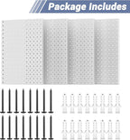 WALMANN 4-Pack 12"x16" Metal Pegboard Panels for Garage, Tool Organizer Pegboard for Pegboard Hooks - Compatible with 1/8" & 1/4" Hooks(Grey)