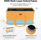 BALEINE Extra Large Utility Tote Bag with Wire Frame for Storage (Yellow, 22''x12''x10'')