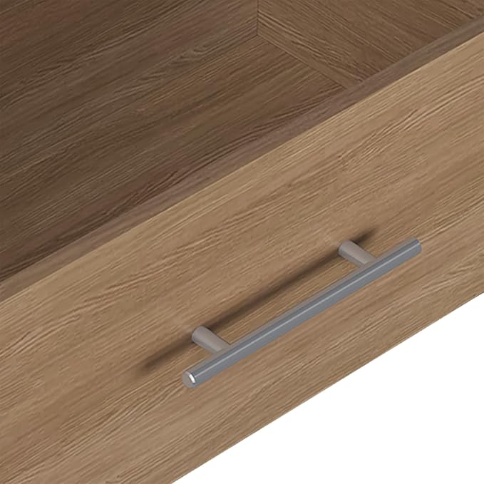 2 Drawer Short Tower Closet Unit, Modular Closet System, Wood Closet System Organizer with Storage for Walk In Closets, Clothing Rack Closet for Hanging Clothes, Bedroom, Wood, 25.5"W