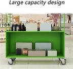 Outdoor Vendor Cart, Portable Cart with Canopy, Commercial Business Mobile Street Food Vendor Carts, Foldable Vending Stand Kiosk Display Trolley with Canopy for Markets (Pink)