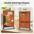 Acrylic Black Sign Holders 5x7, 12 Pack Wedding Black Table Number Holders, Double Sided Photo Display Picture Frame Paper Stand, Clear Flyer Stand Menu Holder for Wedding, Home, Party, Restaurant