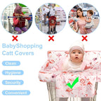 Pink Shopping Cart Cover for Baby 2-in-1 High Chair Cover with Safety Harness Multifunctional Flamingo Pattern Cart Covers for Babies Soft Padded Grocery Cart Cover for Baby Boy Girl