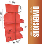 Versatile 4-Sided Rotating Display Stand for Candy, Snacks, Jams, Produce and More - Ideal for Craft Shows, Farmers Markets, and Retail Stores - 12 Shelves, Heavy-Duty Design, Easy Setup (Red)