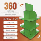 Versatile 4-Sided Rotating Display Stand for Candy, Snacks, Jams, Produce and More - Ideal for Craft Shows, Farmers Markets, and Retail Stores - 12 Shelves, Heavy-Duty Design, Easy Setup (Green)