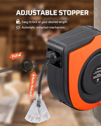 DEWENWILS Retractable Extension Cord Reel, 75 FT Heavy Duty Power Cord, 14/3C SJTOW, Lighted Triple Tap Outlets, 10A Circuit Breaker, Wall/Ceiling Mounted for Garage, Workshop, UL Listed