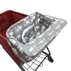 Portable Shopping Cart Cover, High Chair and Grocery Cart Covers for Babies, Kids, Infants & Toddlers, Attached Carry Bag (Simple White Elephant)