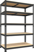 PrimeZone Heavy Duty Storage Shelves - 5 Tier 35.5" W x 15.75" D x 71" H Adjustable Garage Storage Shelving, Metal Storage Utility Rack Shelf Unit for Warehouse Pantry Closet Kitchen, Black