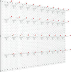 TORACK Metal Pegboard Panels and Hooks for Garage, Workbench, Shop, Shed Tool Organizer Peg Board with 1/8" & 1/4" Holes, Modular Wall-Mounted Pegboard with Pegboard Hooks(Cream White)