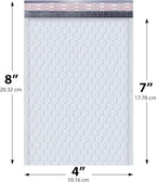 White Small Bubble Mailers 4x8 Inch #000 | Thick Padded Poly Bubble Mailer Envelopes | Waterproof Mailing Envelopes | 500 Pack Bulk | Trading card sports Card Shipping | USA Made