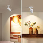 12W LED Dimmable Zoomable Ceiling Spotlight Indoor – Adjustable Surface Mount Accent Light for Corridor, Living Room, Plants & Artwork | Warm White 3000K CRI 97, Flicker-Free, White 2 Packs