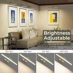 Picture Lights for Wall, Greenish Bronze Battery Operated Picture Light 16in Art Light CCT Dimmable Recharging Battery Wall Light with Remote Control for Living Room Gallery