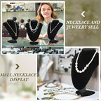 6 Pcs Necklace Display Stand Necklace Holder Jewelry Bust Display Stands for Selling Home Store Trade Shows Photography Props Retail(Black,Velvet)