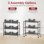 Storage Shelves Organizer - 3 Tier Metal Shelf Organizer with Metal Wheels and Adjustable Leveling Feet, Heavy Duty Garage Shelving for Kitchen, Pantry and Closet, 33.1"x12.6"x32.5", Black
