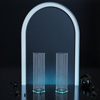 2-Pack 48" Wedding Pillars Columns, Clear Acrylic Flower Pedestal Stands with LED Lights & Crystal Beads, Decorative Wedding Columns for Ceremony, Party & Event Venues