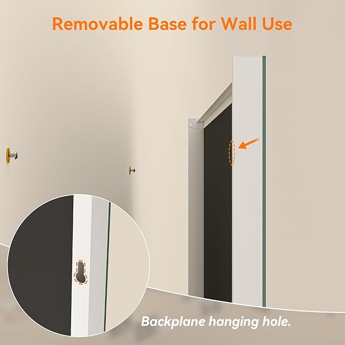 Hasipu Home Gym Mirror 360° Swivel on Wheels, 71" x 24" Extra Large Full Body Rolling Mirror for Yoga Studio, Bedroom, Dancing Studio, White