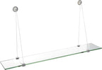 Spancraft Glass CR-4.75x33-Brushed Steel Crane Glass Shelf, Brushed Steel, 4.75" x 33"
